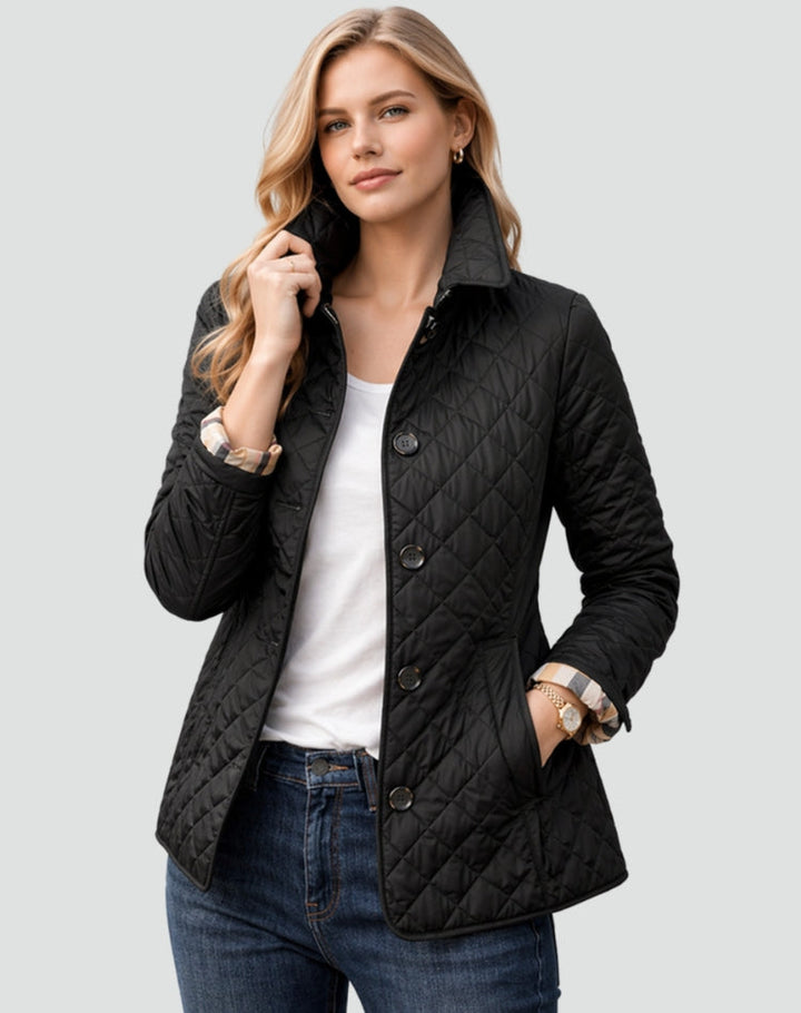 Women's Lightweight Quilted Button-Up Jacket for Everyday Wear