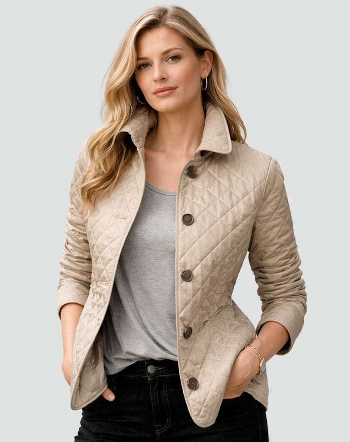 Women's Lightweight Quilted Button-Up Jacket for Everyday Wear