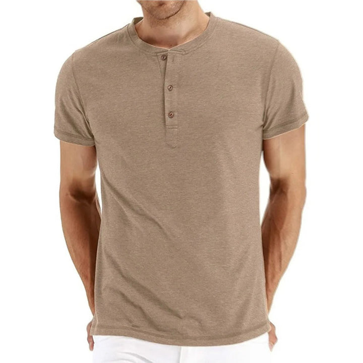 Men's Slim Fit Cotton Henley T-shirt for Comfortable Style