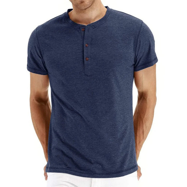Men's Slim Fit Cotton Henley T-shirt for Comfortable Style