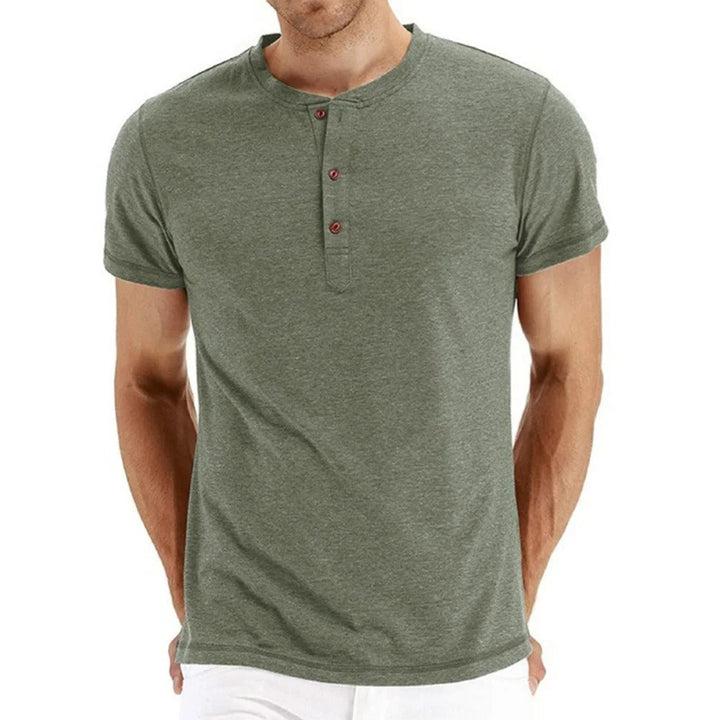 Men's Slim Fit Cotton Henley T-shirt for Comfortable Style