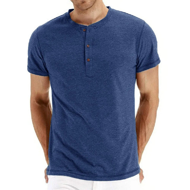 Men's Slim Fit Cotton Henley T-shirt for Comfortable Style