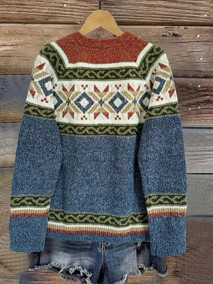 Women's Color-Block Button-Front Cardigan