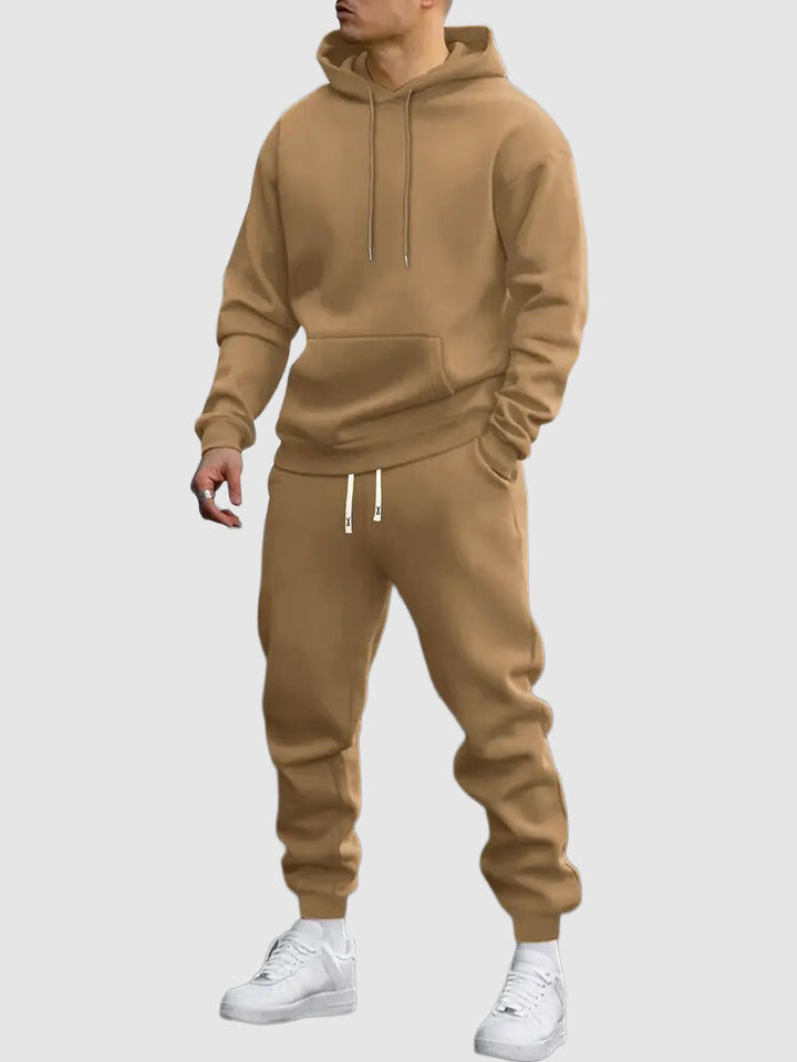 Men's Drawstring Hoodie and Jogger Two-Piece Set