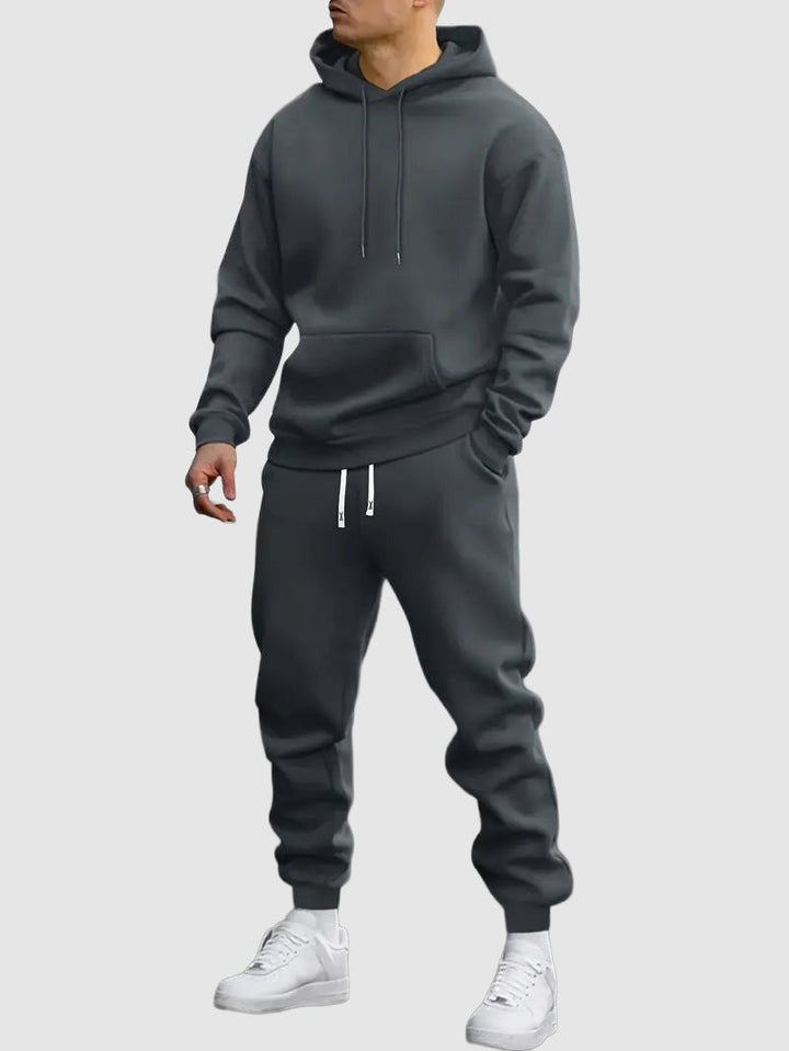 Men's Drawstring Hoodie and Jogger Two-Piece Set