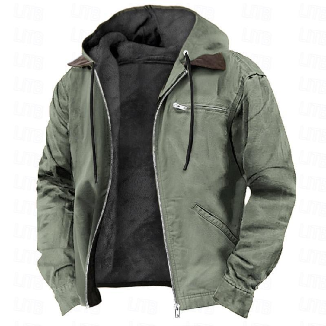 Men's Hooded Zip-Up Winter Jacket