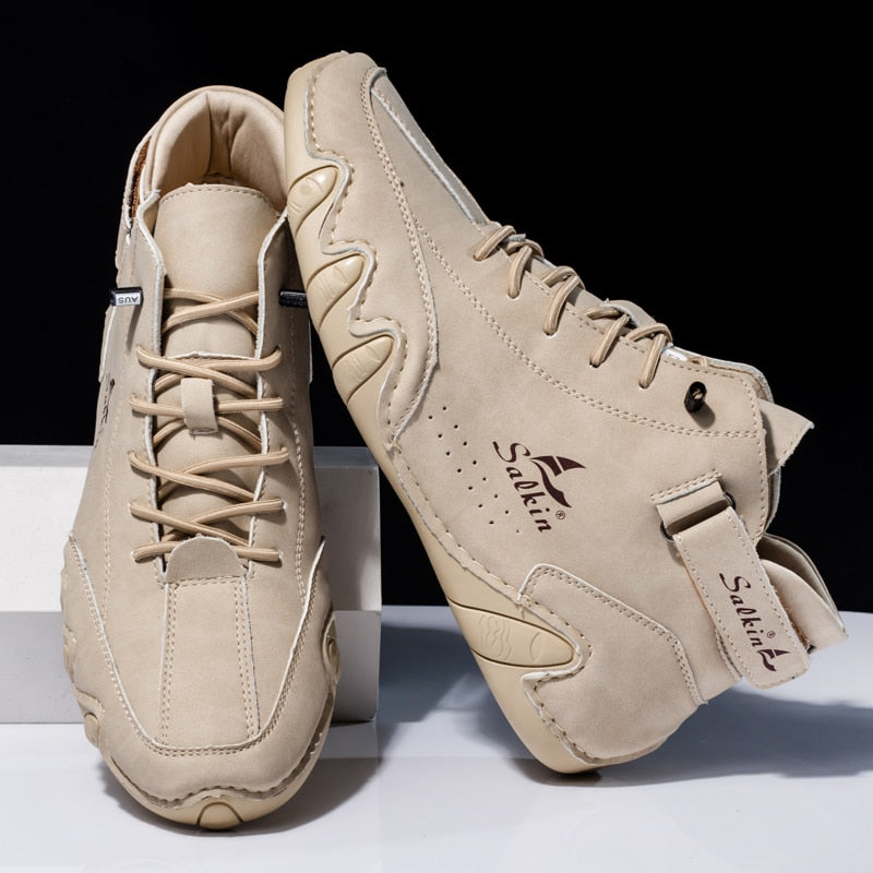 Men's Leather Lace-Up Ankle Boots