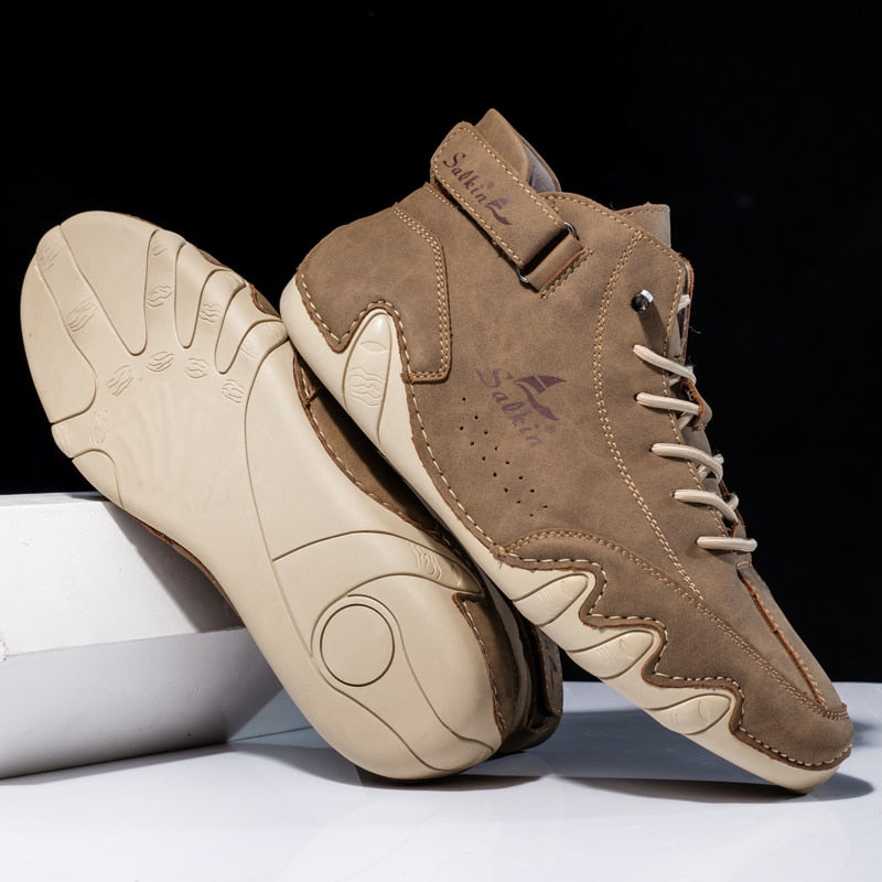 Men's Leather Lace-Up Ankle Boots