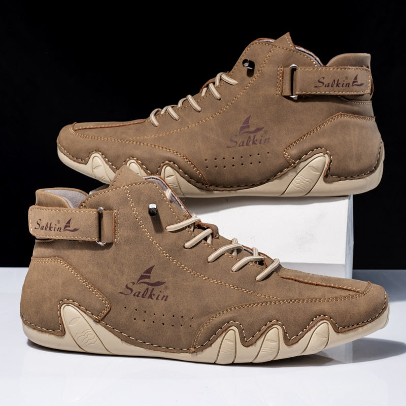 Men's Leather Lace-Up Ankle Boots