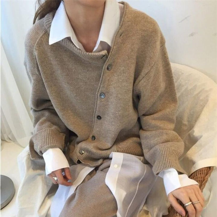 Women's Button-Front Cashmere Sweater Cardigan