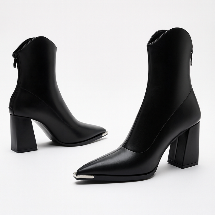 Women's Pointed-Toe Block Heel Ankle Boots