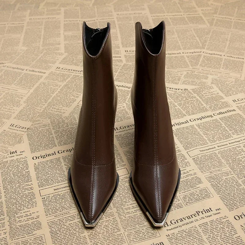 Women's Pointed-Toe Block Heel Ankle Boots