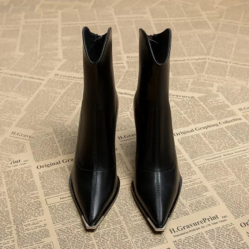 Women's Pointed-Toe Block Heel Ankle Boots