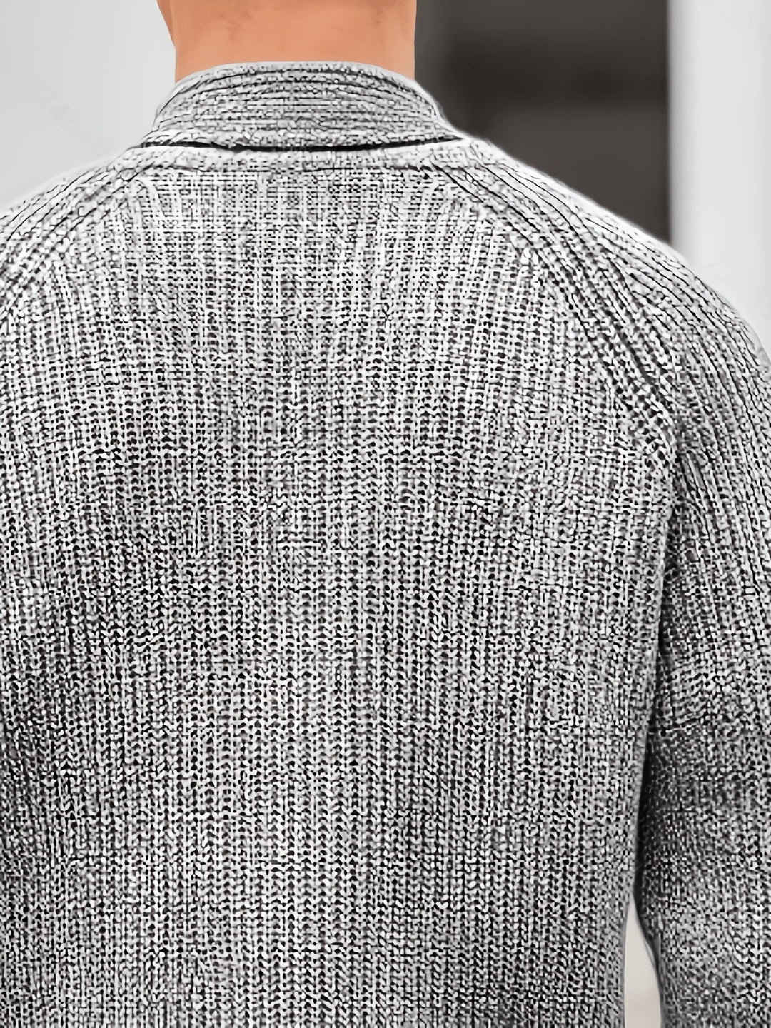 Men's Button-Front Ribbed Knit Sweater Cardigan