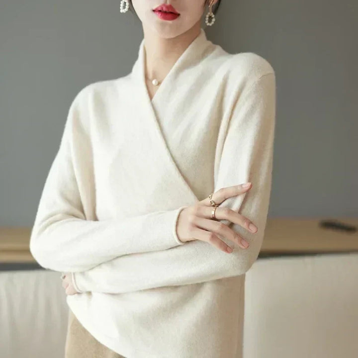 Women's Cashmere Crossover V-Neck Sweater