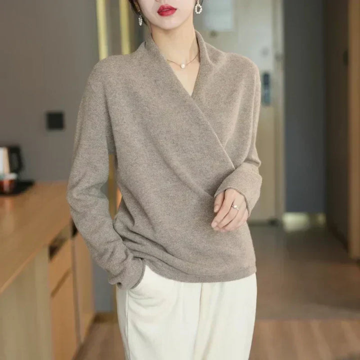 Women's Cashmere Crossover V-Neck Sweater