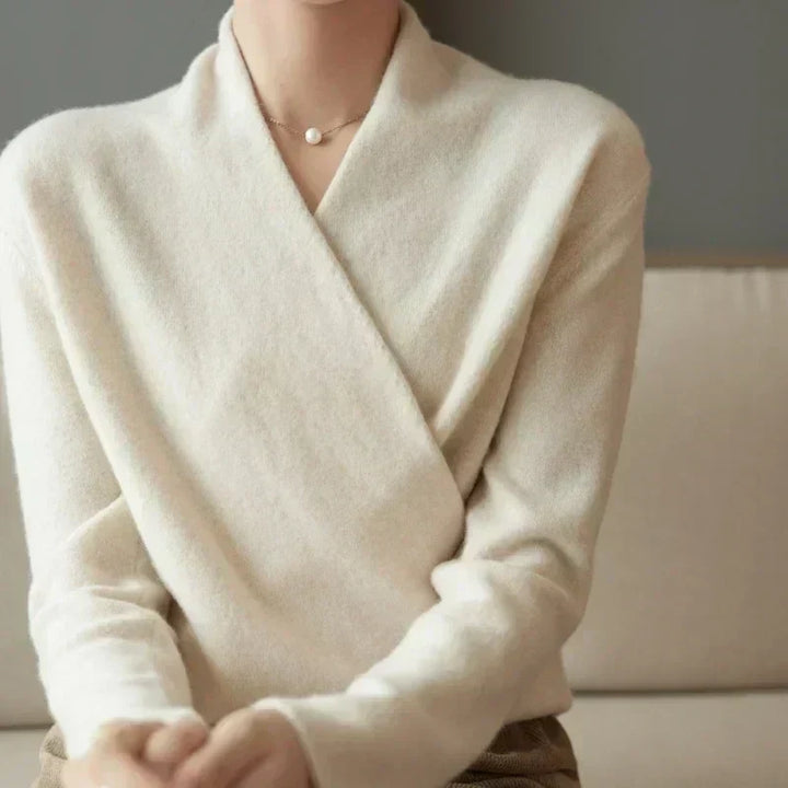 Women's Cashmere Crossover V-Neck Sweater