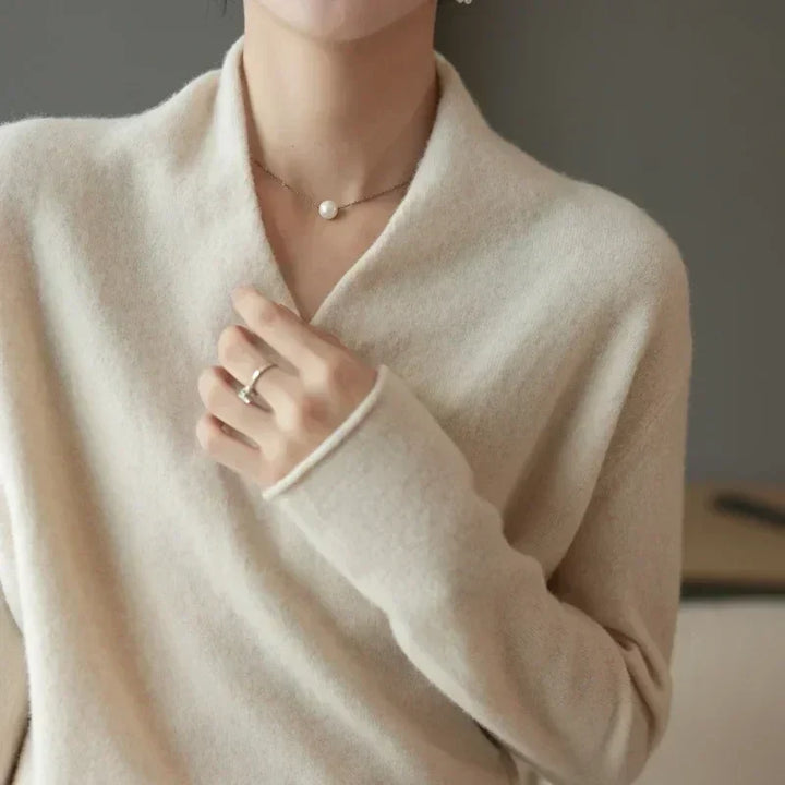 Women's Cashmere Crossover V-Neck Sweater