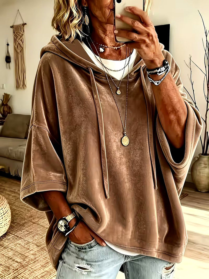 Women's Relaxed Hooded Poncho Sweatshirt