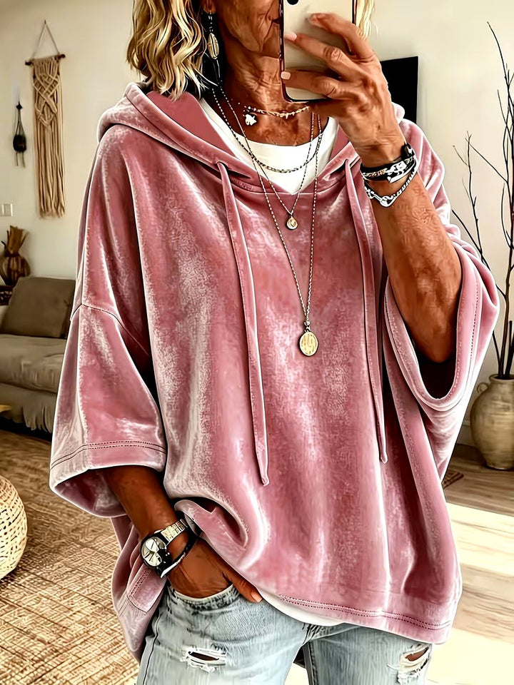 Women's Relaxed Hooded Poncho Sweatshirt