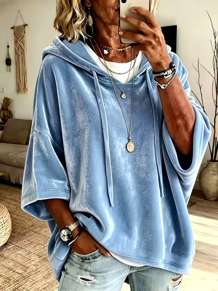 Women's Relaxed Hooded Poncho Sweatshirt