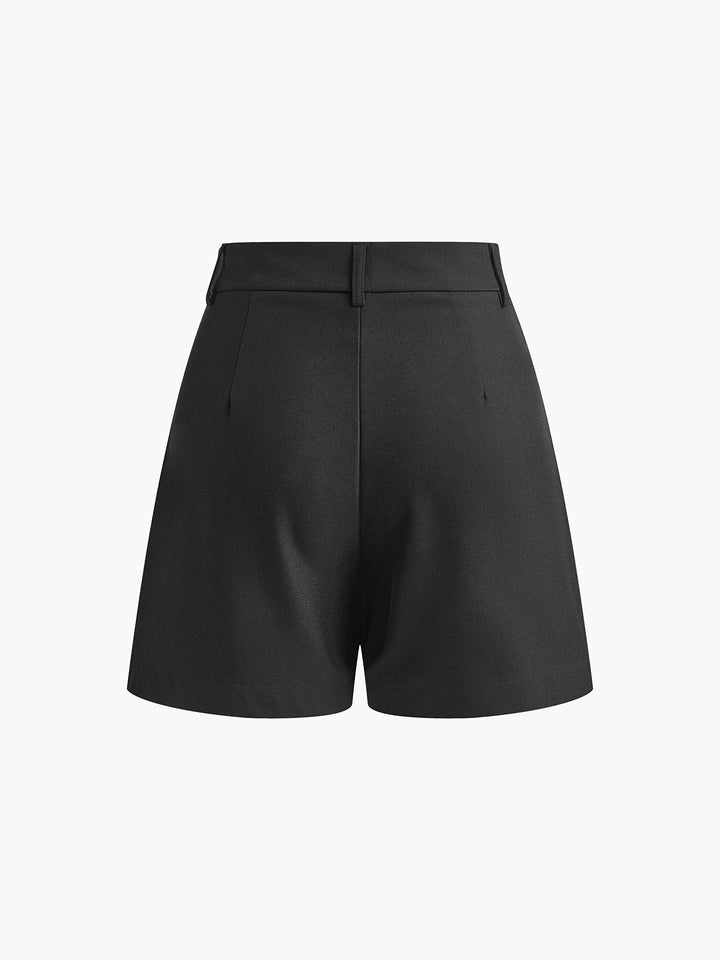 Megan | Women's High Waist Pleated Shorts