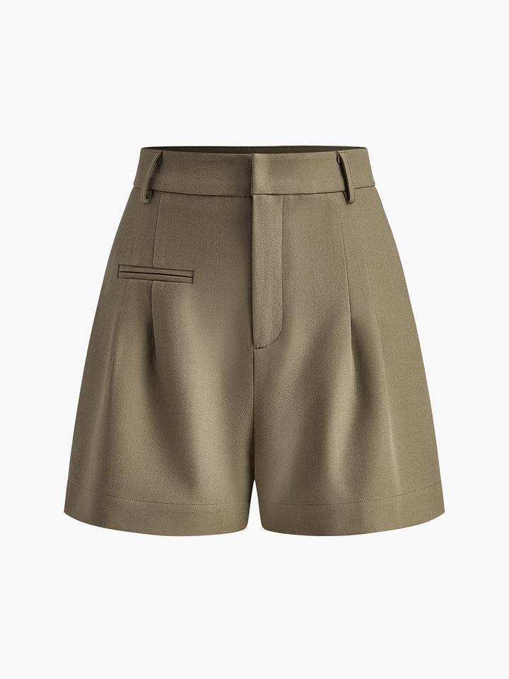 Megan | Women's High Waist Pleated Shorts