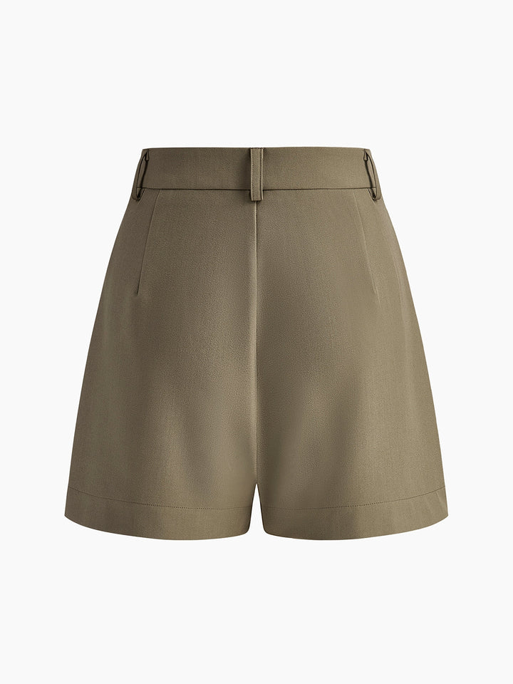 Megan | Women's High Waist Pleated Shorts