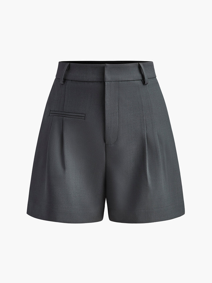 Megan | Women's High Waist Pleated Shorts