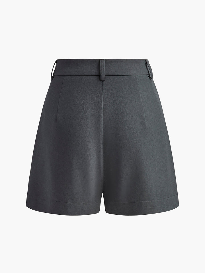 Megan | Women's High Waist Pleated Shorts