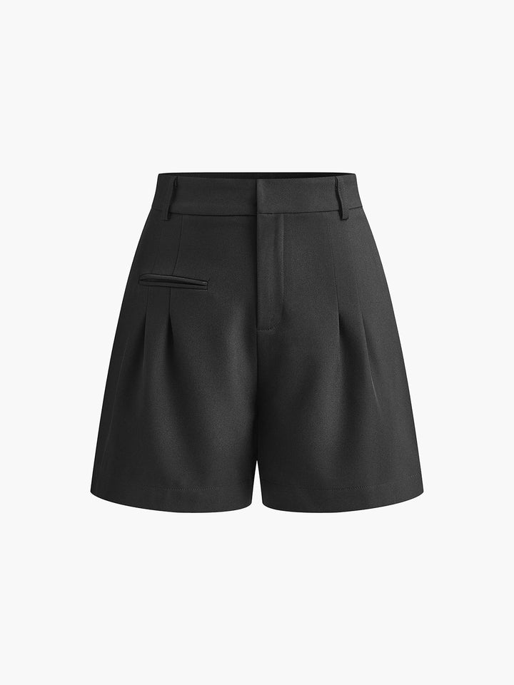 Megan | Women's High Waist Pleated Shorts