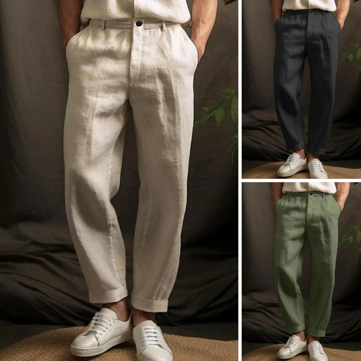 Men's Relaxed Straight Leg Linen Trousers