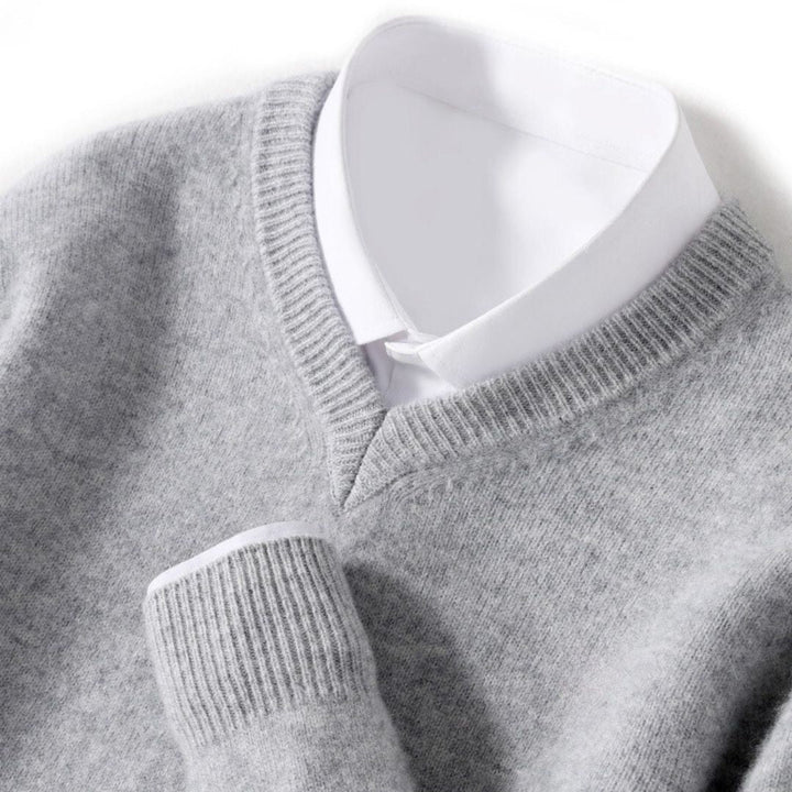 Men's Merino Wool V-Neck Sweater