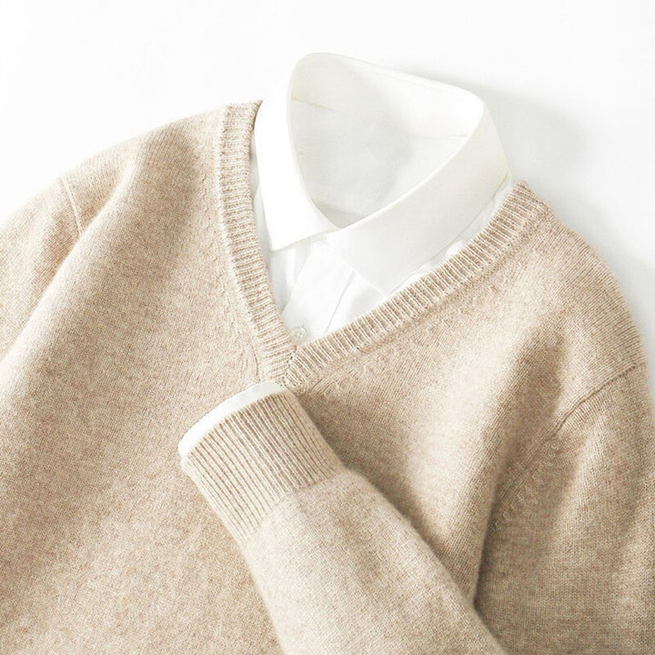 Men's Merino Wool V-Neck Sweater