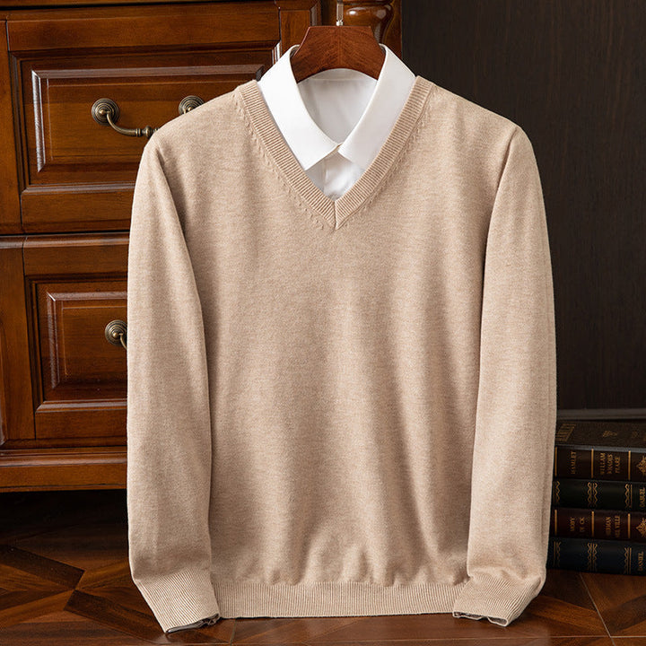 Men's Merino Wool V-Neck Sweater