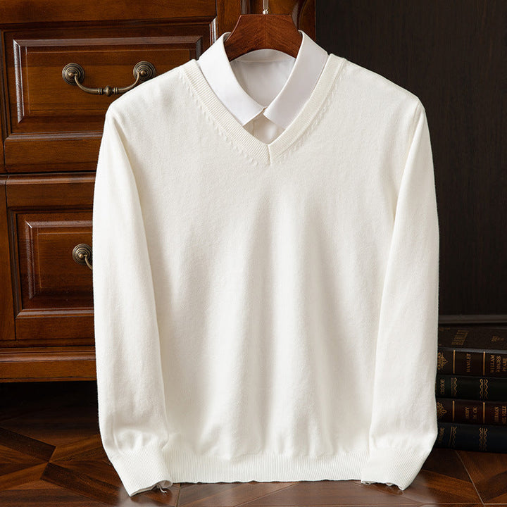Men's Merino Wool V-Neck Sweater
