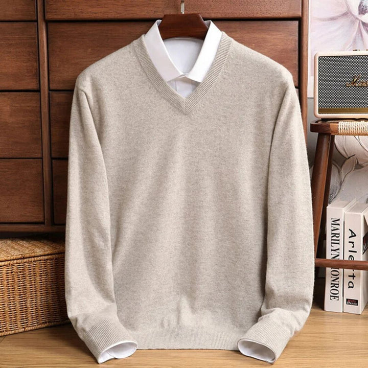 Men's Merino Wool V-Neck Sweater