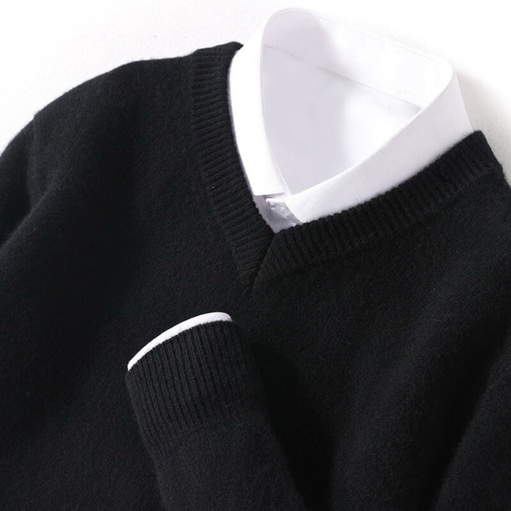 Men's Merino Wool V-Neck Sweater