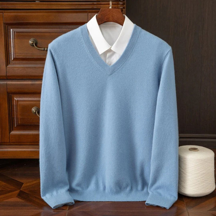 Men's Merino Wool V-Neck Sweater