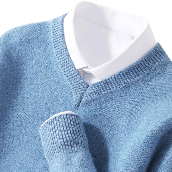 Men's Merino Wool V-Neck Sweater