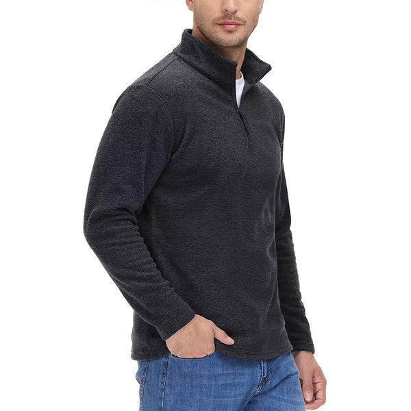 Men's Fleece Sweater with Half Zipper for Ultimate Warmth