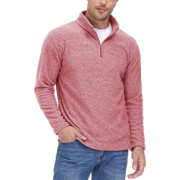 Men's Fleece Sweater with Half Zipper for Ultimate Warmth