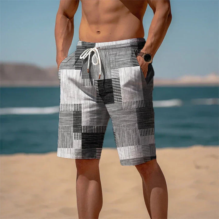 Jamal | Men's Cotton 3D Print Breathable Beach Shorts for Summer