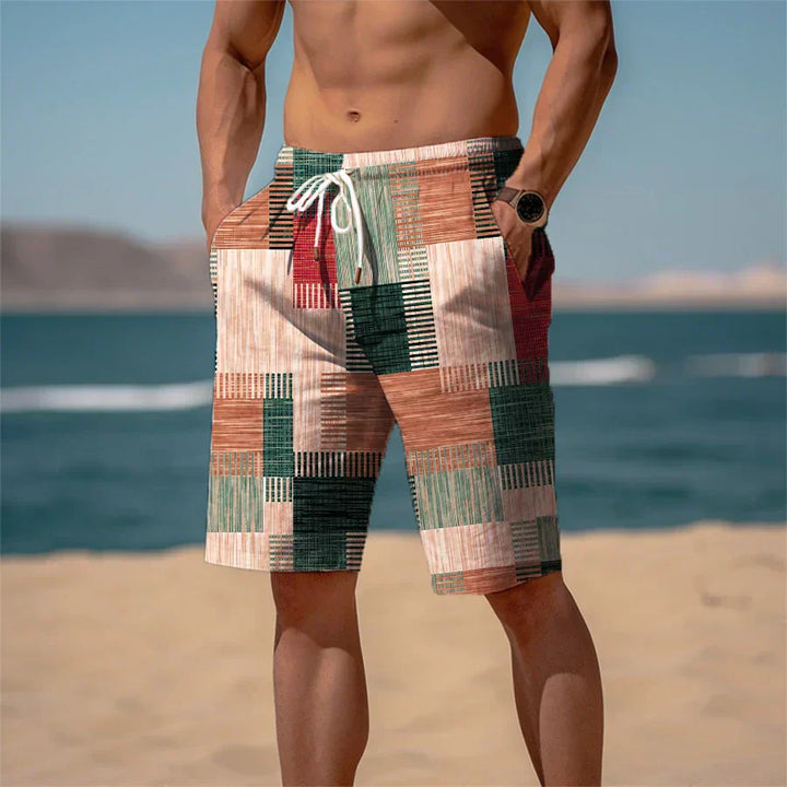 Jamal | Men's Cotton 3D Print Breathable Beach Shorts for Summer