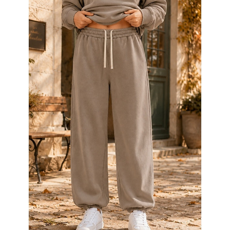 Women's Effortless Wide Leg Drawstring Waist Lounge Pants