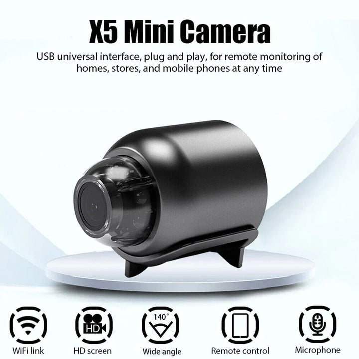 Mini WiFi Security Camera 1080P with Night Vision & Motion Alerts