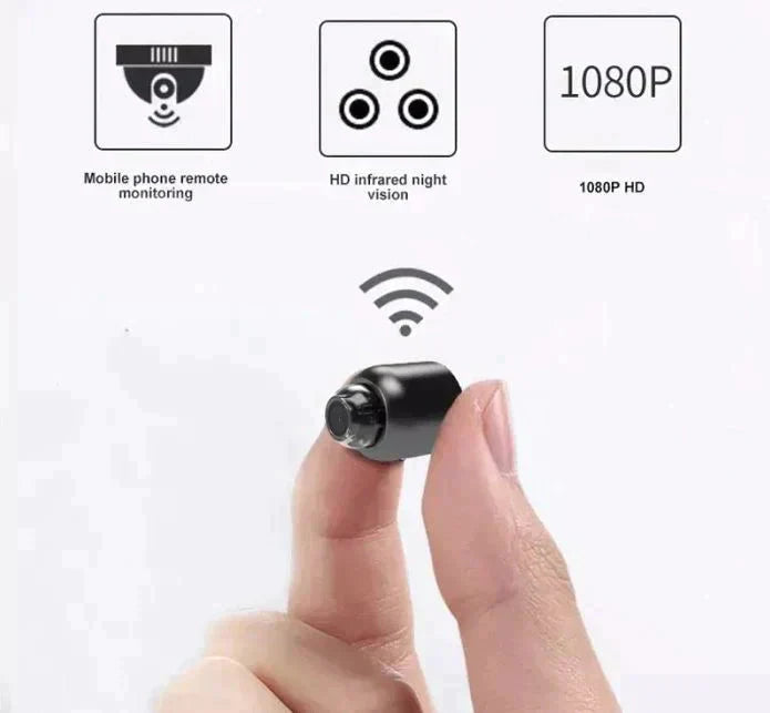 Mini WiFi Security Camera 1080P with Night Vision & Motion Alerts
