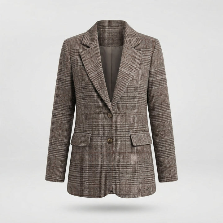 Women's Plaid Single Button Jacket