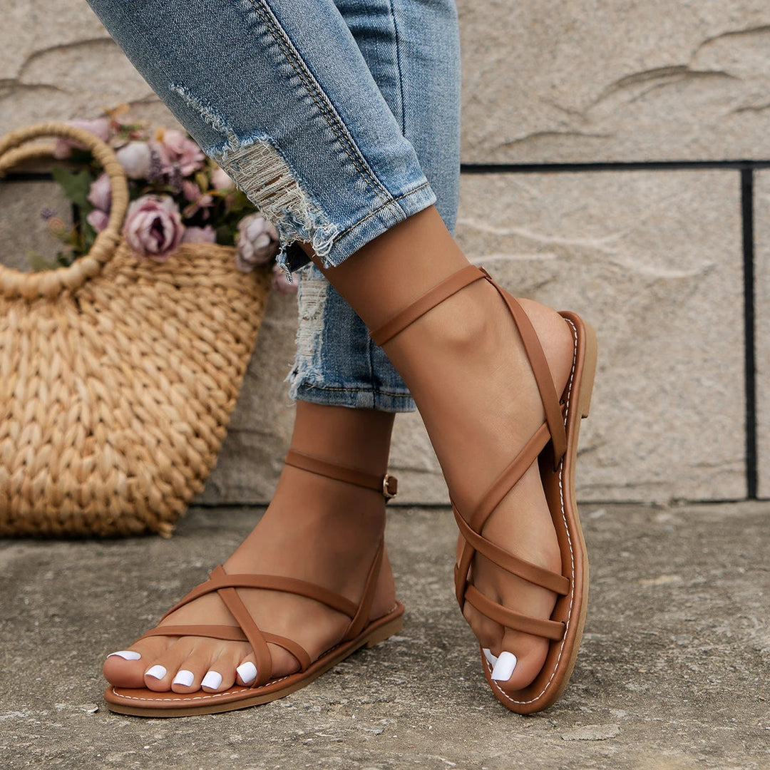Monica | Women's Criss-Cross Vegan Leather Sandals