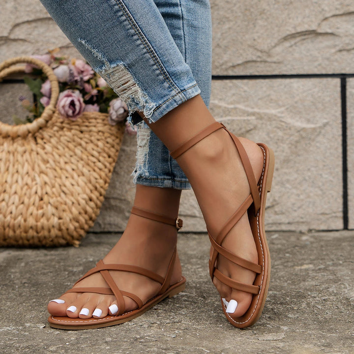 Monica | Women's Criss-Cross Vegan Leather Sandals